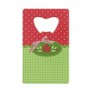 Polka dot Roses, Red-Credit Card Bottle Opener Credit Card Bottle Opener