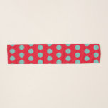 Polka Dot Scarf (Red & Aqua)<br><div class="desc">Polka dots... in vintage style...
Red background with aqua polka dots...
Great little gift idea... party favour... stocking stuffer... </div>