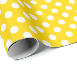 Polka Dot School Bus Yellow Wrapping Paper