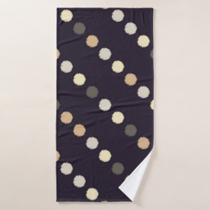 Polka dot seamless pattern. Scribble texture. Text Bath Towel