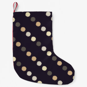 Polka dot seamless pattern. Scribble texture. Text Small Christmas Stocking