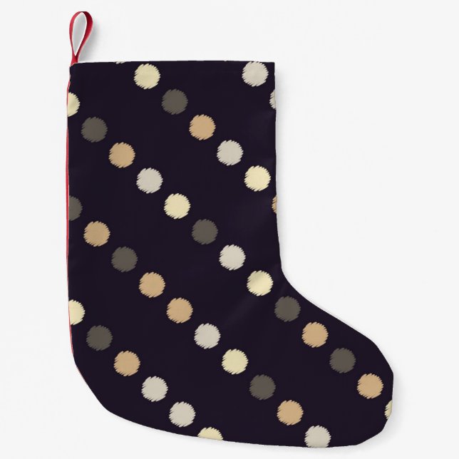 Polka dot seamless pattern. Scribble texture. Text Small Christmas Stocking (Front)
