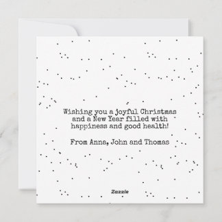 Polka Dot Simple Black White Minimalist Christmas Holiday Card