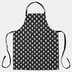 Polka Dot Skulls sur tablier noir