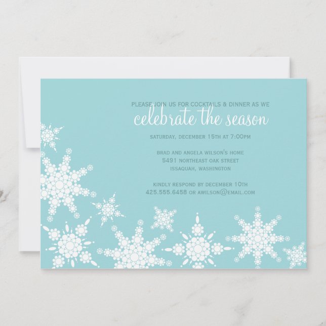 Polka Dot Snowflake Invitation (Front)