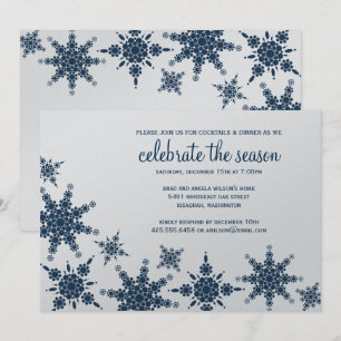 Polka Dot Snowflake Invitation