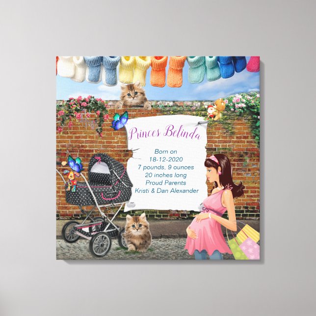 Polka-dot Street Art  Scene Canvas Print (Front)