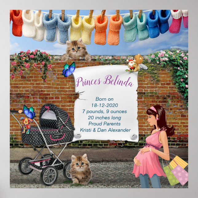 Polka-Dot Street Scene Art Poster (Front)