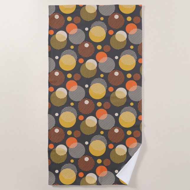 Polka Dot Stripe Pattern Beach Towel (Front)