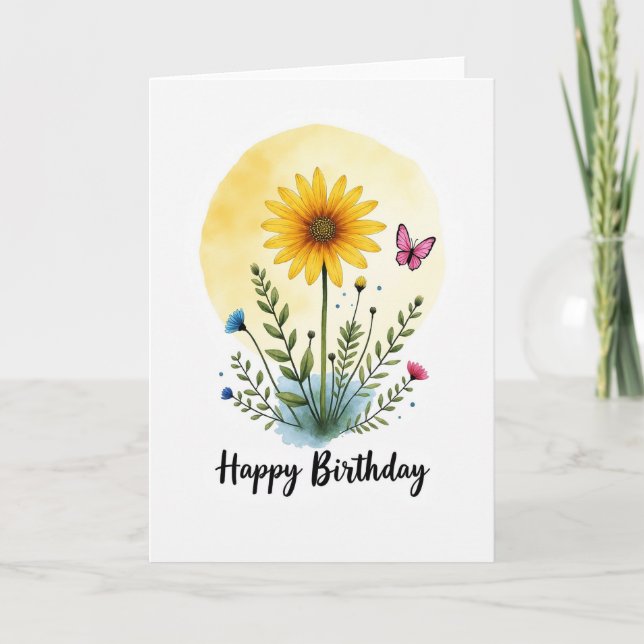 Polka Dot Sunny Bloom Card (Front)