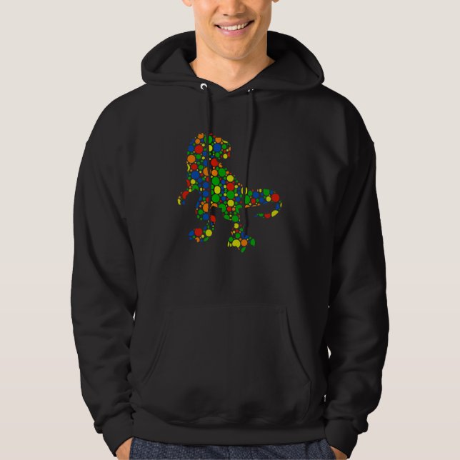 Polka Dot T Rex Dinosaur September 15th Dot Day Hoodie (Front)
