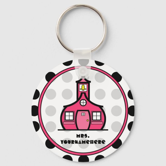 Polka Dot Teacher Keychain (Front)