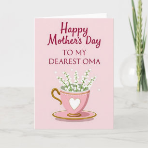 Polka Dot Teacup Greeting Card