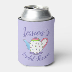 Polka Dot Teapot Afternoon Tea Bridal Baby Shower Can Cooler