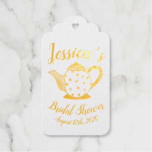 Polka Dot Teapot Tea Party Bridal Baby Shower Gift Tags