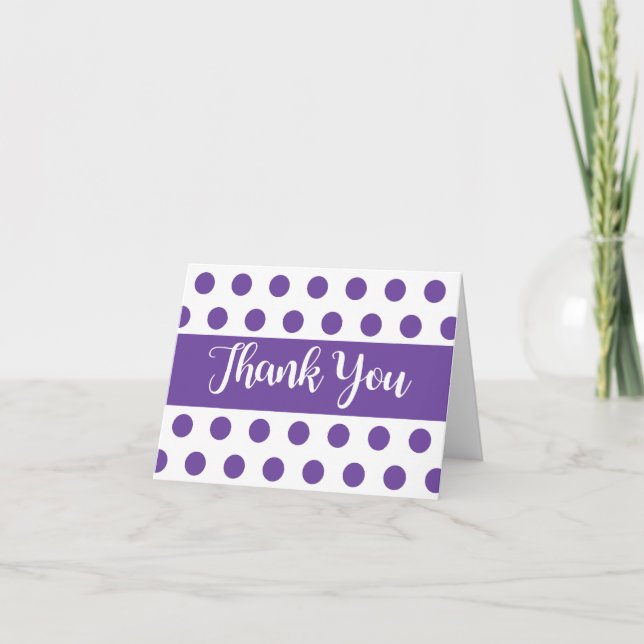 Polka Dot Thank You Purple And White (Front)