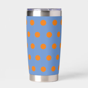 Polka Dot Thermal Tumbler (Denim Blue & Orange)