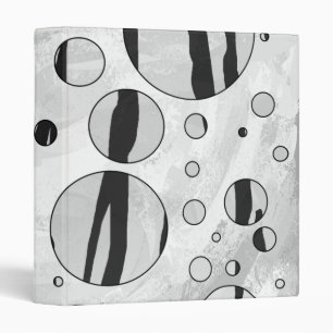 Polka Dot Tiger Black and White Print Binder