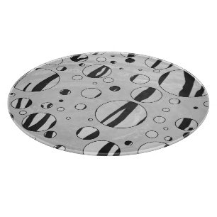 Polka Dot Tiger Black and White Print Cutting Board