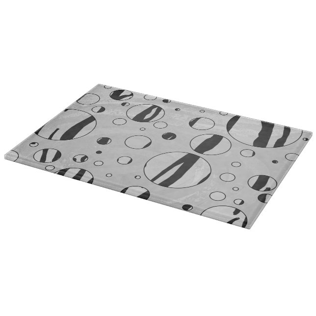 Polka Dot Tiger Black and White Print Cutting Board (Corner)