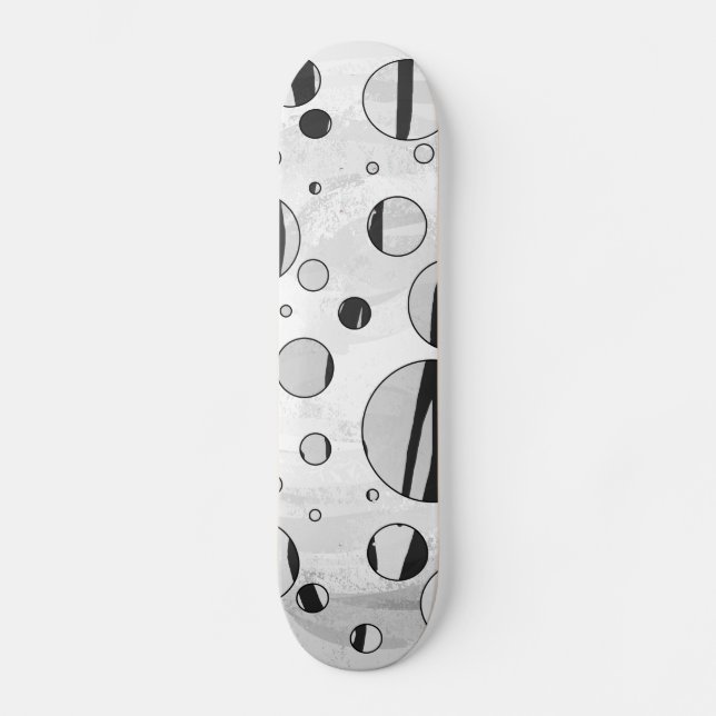 Polka Dot Tiger Black and White Print Skateboard (Front)
