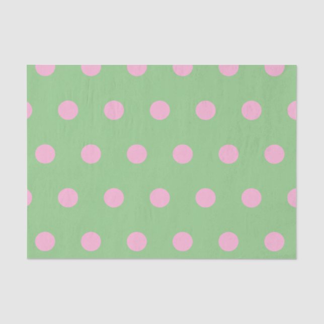 Polka Dot Tissue Paper (Sage Green & Pastel Pink) (Front)