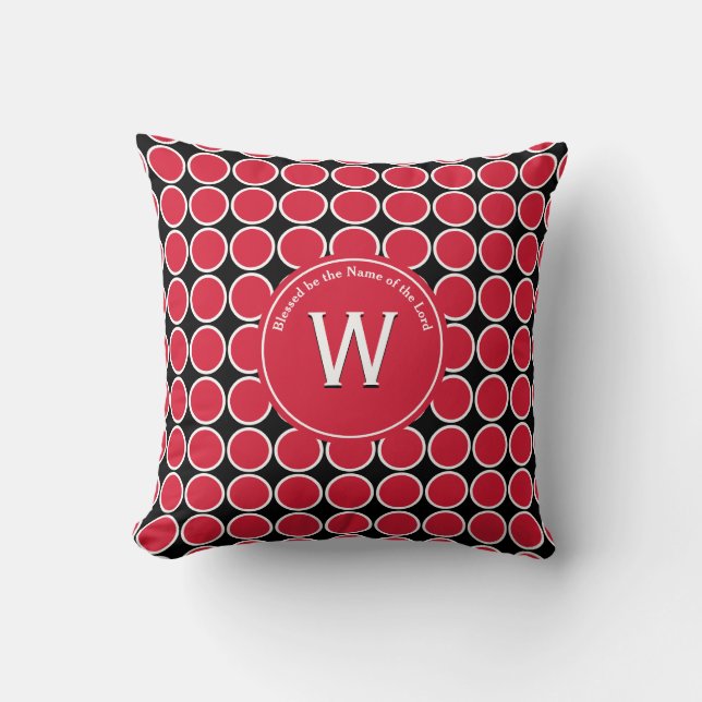POLKA DOT Trinidad Colours Customized Monogram Throw Pillow (Front)