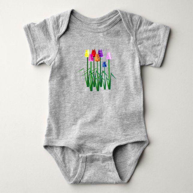 Polka Dot Tulips Baby Bodysuit (Front)