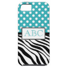 Polka Dot Turquoise & Zebra Print iPhone 5 Case