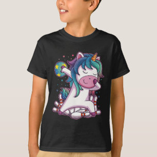 Polka Dot Unicorn Bowling Birthday Party For Girls T-Shirt