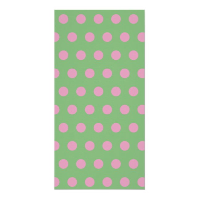 Polka Dot Wall Poster (Sage Green & Pastel Pink) (Front)