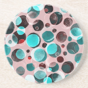 Polka dot watercolor, abstract pattern. coaster