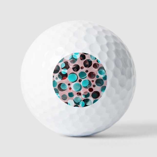 Polka dot watercolor, abstract pattern. golf balls (Front)