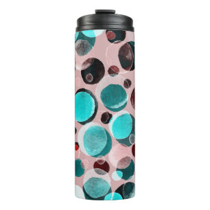 Polka dot watercolor, abstract pattern. thermal tumbler
