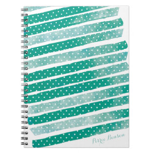 Polka Dot Watercolor Stripes Personalized Journal