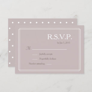 Polka dot white blush pink minimalist wedding RSVP Invitation
