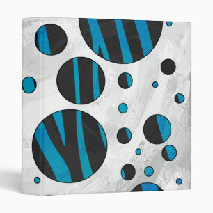 Polka Dot Zebra Black and Blue Pattern Binder