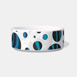Polka Dot Zebra Black and Blue Pattern Bowl