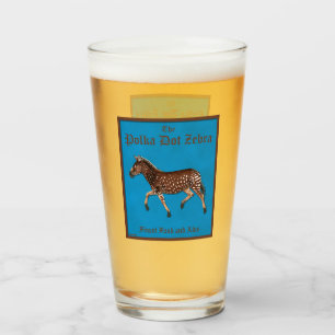 Polka Dot Zebra English Pub Glass