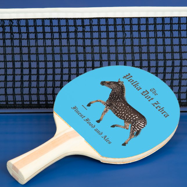 Polka Dot Zebra English Pub Ping Pong Paddle (Insitu)