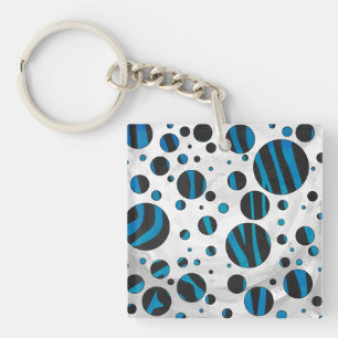 Polka Dot Zebra Motif noir et bleu