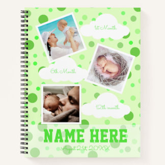 Polka Dots 1st birthday Baby Milestone Guest Book