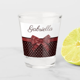 Polka Dots and Bow Shot Glass
