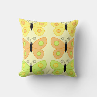 Polka Dots and Butterflies Throw Pillow