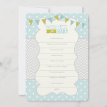 Polka Dots and Chevron - Wishes for Baby Card