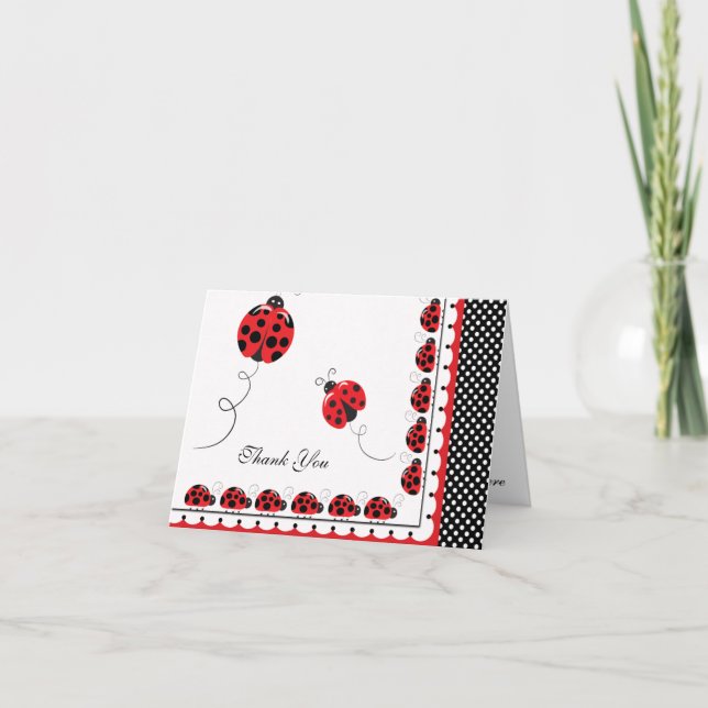 Polka Dots and Cute Ladybugs Thank You (Front)