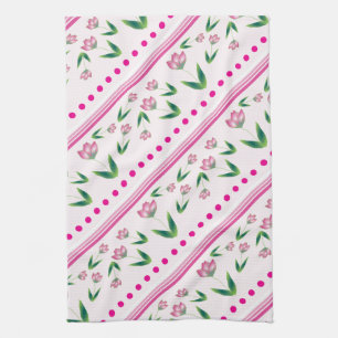 Polka-dots And Flowers Kitchen Towel
