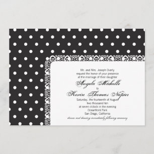 Polka Dots and Lace Wedding Invitation