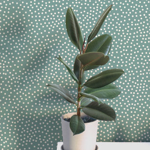 Polka Dots and Spots Cream on Sage Green Wallpaper