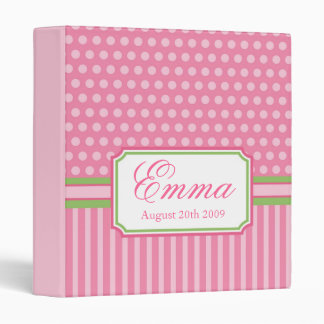 Polka Dots and Stripes Baby Photo Album Binder
